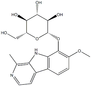 [7-Methoxy-1-methyl-9H-pyrido[3,4-b]indol-8-yl]β-D-glucopyranoside 结构式