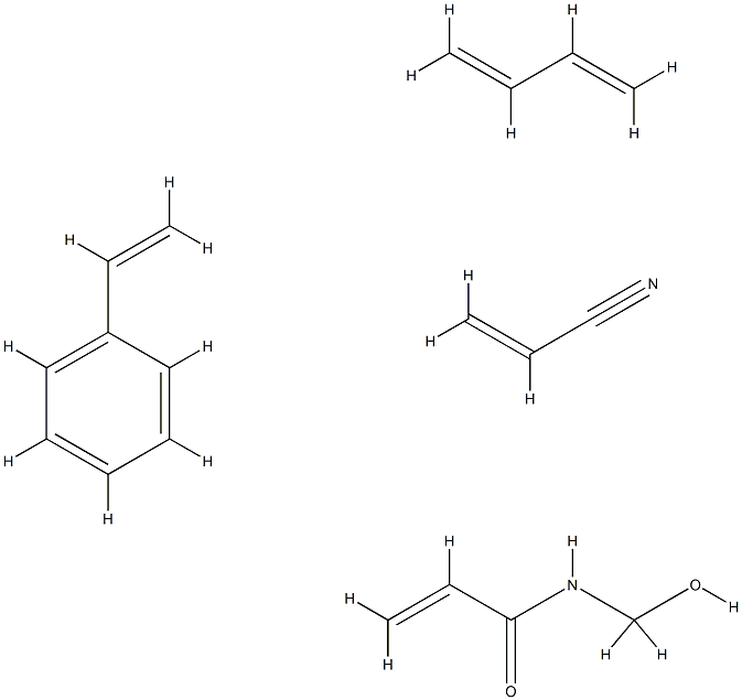 N-(羟甲基)-2-丙烯酰胺、1,3-丁二烯、乙烯基苯和2-丙烯腈的聚合物 结构式