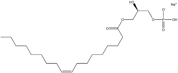 1-OLEOYL-2-HYDROXY-SN-GLYCERO-3-PHOSPHATE (SODIUM SALT);18:1 LYSO PA;PA(18:1(9Z)/0:0);18:1 LPA;O-LPA 结构式