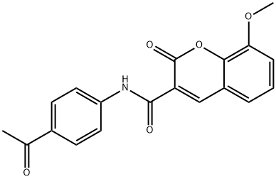 N-(4-acetylphenyl)-8-methoxy-2-oxo-2H-chromene-3-carboxamide 结构式