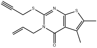 3-allyl-5,6-dimethyl-2-(prop-2-ynylthio)thieno[2,3-d]pyrimidin-4(3H)-one 结构式