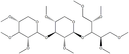 3-O-[3-O-(2-O,3-O,4-O-Trimethyl-β-D-xylopyranosyl)-2-O,4-O-dimethyl-β-D-xylopyranosyl]-1-O,2-O,4-O,5-O-tetramethyl-L-xylitol 结构式
