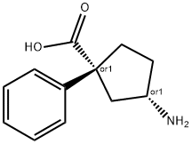 Cyclopentanecarboxylic acid, 3-amino-1-phenyl-, (1R,3S)-rel- (9CI) 结构式