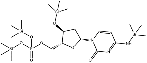 2'-Deoxy-N-trimethylsilyl-3'-O-trimethylsilylcytidine 5'-phosphoric acid bis(trimethylsilyl) ester 结构式