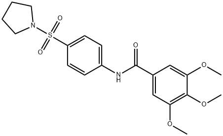 3,4,5-trimethoxy-N-[4-(1-pyrrolidinylsulfonyl)phenyl]benzamide 结构式