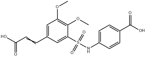 4-({[5-(2-carboxyvinyl)-2,3-dimethoxyphenyl]sulfonyl}amino)benzoic acid 结构式