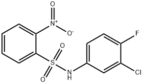 N-(3-chloro-4-fluorophenyl)-2-nitrobenzenesulfonamide 结构式