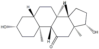 3β,17β-Dihydroxy-5α-androstan-11-one 结构式
