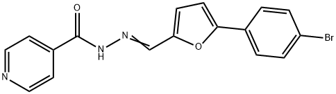 (E)-N-((5-(4-bromophenyl)furan-2-yl)methylene)isonicotinohydrazide 结构式