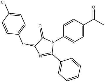 3-(4-acetylphenyl)-5-(4-chlorobenzylidene)-2-phenyl-3,5-dihydro-4H-imidazol-4-one 结构式