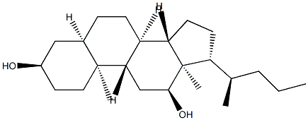 5β-Cholane-3α,12α-diol 结构式