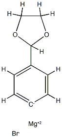 4-(1,3-二氧杂环戊烯-2-基)苯基溴化镁 结构式
