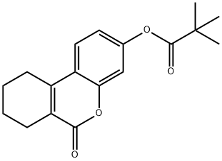 6-oxo-7,8,9,10-tetrahydro-6H-benzo[c]chromen-3-yl pivalate 结构式