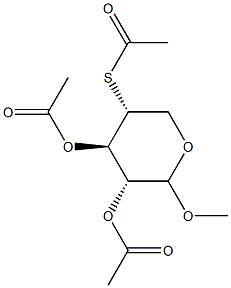 Methyl 2-O,3-O,4-S-triacetyl-4-thio-α-D-xylopyranoside 结构式