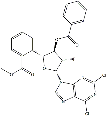 2,6-二氯-9-(3,5-二-O-苯甲酰基-2-脱氧-2-氟-D-阿拉伯呋喃糖基)-9H-嘌呤 结构式