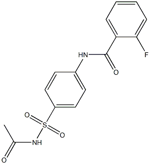 N-{4-[(acetylamino)sulfonyl]phenyl}-2-fluorobenzamide 结构式