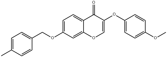 3-(4-methoxyphenoxy)-7-[(4-methylbenzyl)oxy]-4H-chromen-4-one 结构式