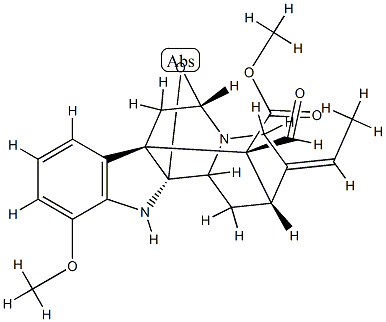 (3ξ,16R)-2α,5α-Epoxy-1,2-dihydro-12-methoxy-17-oxoakuammilan-16-carboxylic acid methyl ester 结构式