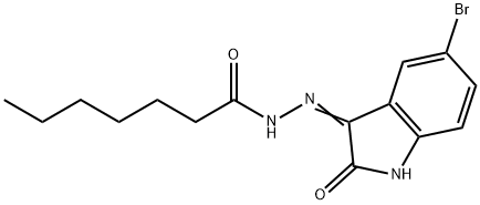 (Z)-N-(5-bromo-2-oxoindolin-3-ylidene)heptanehydrazide 结构式