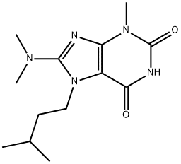 8-(dimethylamino)-7-isopentyl-3-methyl-3,7-dihydro-1H-purine-2,6-dione 结构式