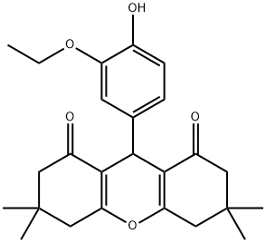 9-(3-ethoxy-4-hydroxyphenyl)-3,3,6,6-tetramethyl-3,4,5,6,7,9-hexahydro-1H-xanthene-1,8(2H)-dione 结构式