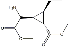 Cyclopropaneacetic acid, alpha-amino-2-ethyl-3-(methoxycarbonyl)-, methyl ester, (1R,2S,3R)-rel- (9CI) 结构式