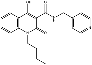 1-butyl-4-hydroxy-2-oxo-N-(pyridin-4-ylmethyl)-1,2-dihydroquinoline-3-carboxamide 结构式