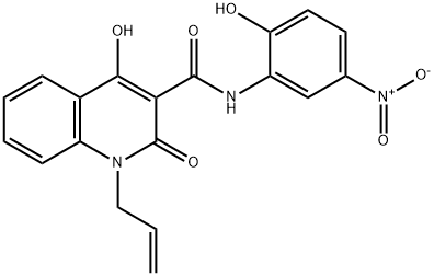 4-hydroxy-N-{2-hydroxy-5-nitrophenyl}-2-oxo-1-prop-2-enyl-1,2-dihydroquinoline-3-carboxamide 结构式