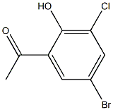 1-(5-溴-3-氯-2-羟基苯基)乙-1-酮 结构式