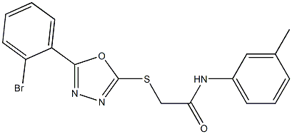 2-{[5-(2-bromophenyl)-1,3,4-oxadiazol-2-yl]sulfanyl}-N-(3-methylphenyl)acetamide 结构式