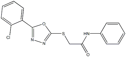 2-{[5-(2-chlorophenyl)-1,3,4-oxadiazol-2-yl]sulfanyl}-N-phenylacetamide 结构式