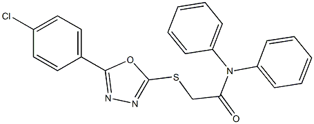 2-{[5-(4-chlorophenyl)-1,3,4-oxadiazol-2-yl]sulfanyl}-N,N-diphenylacetamide 结构式