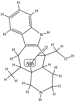 2,3,4,4a,5,6,11,12-Octahydro-5-(hydroxymethyl)-12-methyl-1H-12a,5-(epoxymethano)pyrido[3',4':5,6]cyclohept[1,2-b]indol-14-one 结构式