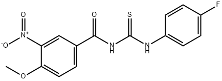 N-(4-fluorophenyl)-N'-{3-nitro-4-methoxybenzoyl}thiourea 结构式