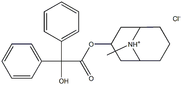 9-Methyl-3α-granatanyl benzilate hydrochloride 结构式