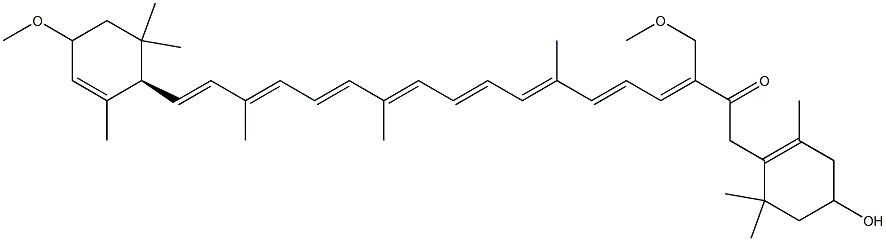 7,8-Dihydro-3-hydroxy-3',19-dimethoxy-8-oxo-β,ε-carotene 结构式