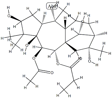 (14R)-Grayanotoxane-3β,5,6β,7α,10,14,16-heptol 6-acetate 7-propanoate 结构式