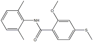 N-(2,6-dimethylphenyl)-2-methoxy-4-(methylsulfanyl)benzamide 结构式