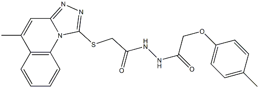 N'-[(4-methylphenoxy)acetyl]-2-[(5-methyl[1,2,4]triazolo[4,3-a]quinolin-1-yl)sulfanyl]acetohydrazide 结构式