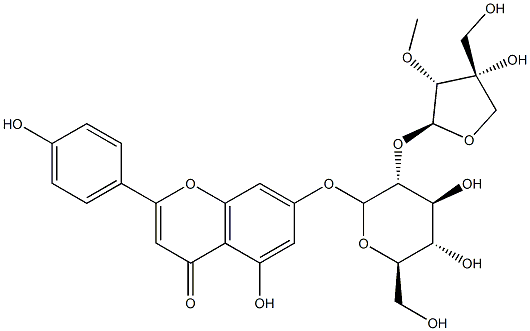 柯伊利素-7-O-葡萄糖-2-O-芹糖苷 结构式