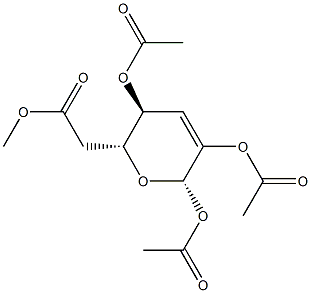 .beta.-D-erythro-Hex-2-enopyranose, 3-deoxy-, tetraacetate 结构式