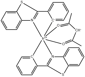 (OC-6-33)-双[2-(2-苯并噻唑基-KN3)苯基-KC](2,4-戊二酮酸-KO,KO')铱 结构式