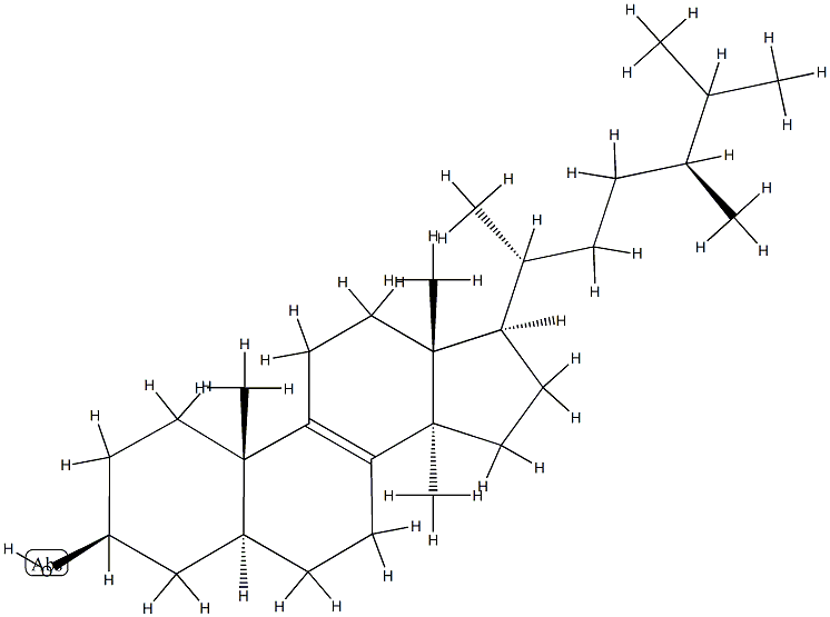 14-Methyl-5α-ergost-8-en-3β-ol 结构式