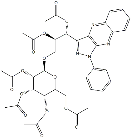 [(2S,3R)-2,3-Bis(acetyloxy)-3-[1-phenyl-1H-pyrazolo[3,4-b]quinoxalin-3-yl]propyl]β-D-glucopyranoside 2,3,4,6-tetraacetate 结构式