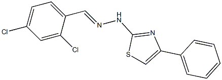 2,4-dichlorobenzaldehyde (4-phenyl-1,3-thiazol-2-yl)hydrazone 结构式