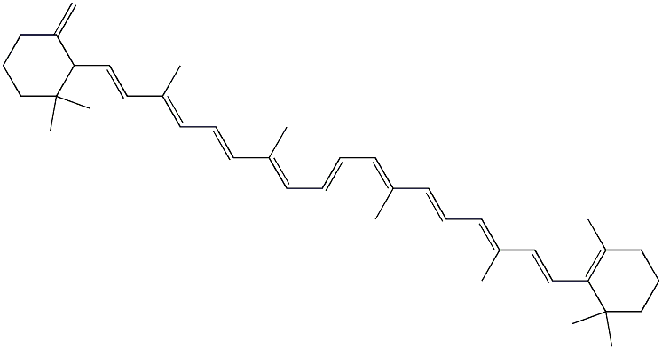 5,18-Didehydro-5,6-dihydro-β,β-carotene 结构式