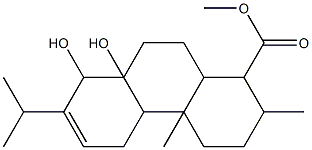 (1R)-1,2,3,4,4a,4bα,5,8,8a,9,10,10aα-Dodecahydro-8β,8aα-dihydroxy-1,4aβ-dimethyl-7-isopropylphenanthrene-1α-carboxylic acid methyl ester 结构式