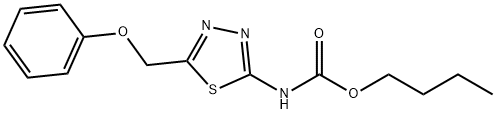 butyl 5-(phenoxymethyl)-1,3,4-thiadiazol-2-ylcarbamate 结构式