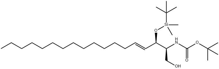 D-erythro-Sphingosine-N-tert-butyloxycarbonyl-O-tert-butyldiMethylsilyl 结构式