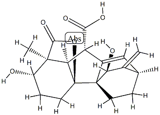 (1S,11S)-1,3,4,5,6,7,9,9aβ-Octahydro-2α,11-dihydroxy-1β-methyl-10-methylene-13-oxo-4aα,1-(epoxymethano)-4bβ,7β-ethano-2H-fluorene-9β-carboxylic acid 结构式